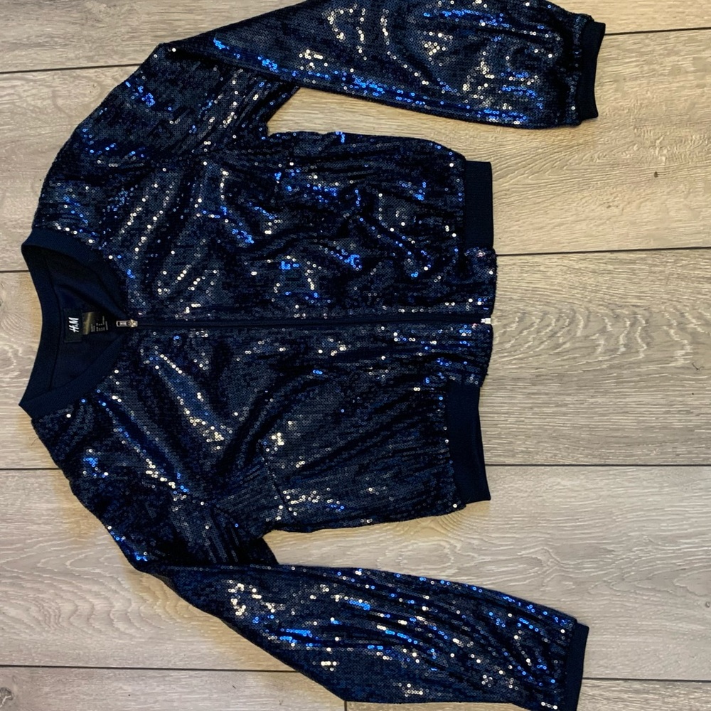 Navy Blue Sequin Jacket